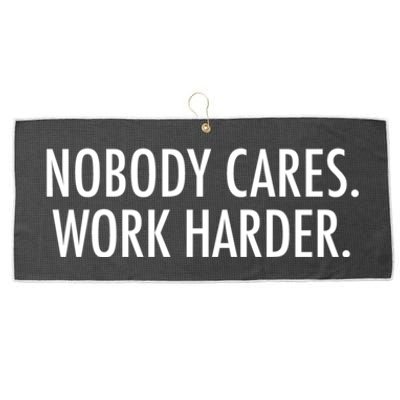 Nobody Cares Work Harder Large Microfiber Waffle Golf Towel