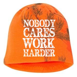 Nobody Cares Work Harder Motivational Quote Gift Kati - Camo Knit Beanie