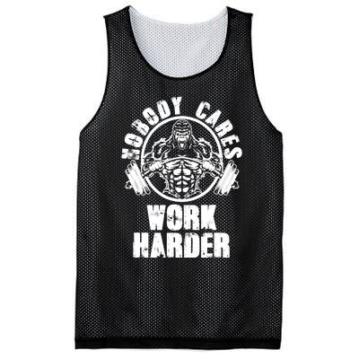 Nobody Cares Work Harder Motivational Fitness Gym Workout Mesh Reversible Basketball Jersey Tank