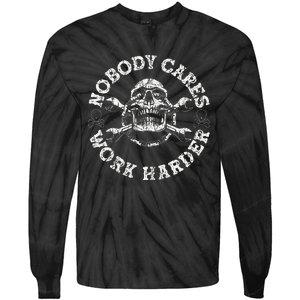 Nobody Cares Work Harder Skull Mechanic Engineer Tie-Dye Long Sleeve Shirt