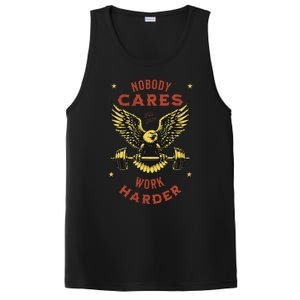 Nobody Cares Work Harder Eagle Fitness Gym Workout Gift PosiCharge Competitor Tank