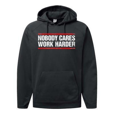 Nobody Cares Work Harder Fitness Workout Gym Performance Fleece Hoodie