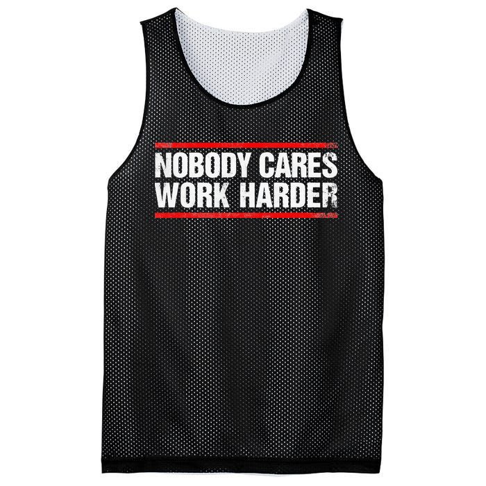 Nobody Cares Work Harder Fitness Workout Gym Mesh Reversible Basketball Jersey Tank