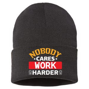 Nobody Cares Work Harder Sustainable Knit Beanie