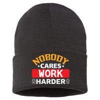 Nobody Cares Work Harder Sustainable Knit Beanie