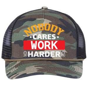 Nobody Cares Work Harder Retro Rope Trucker Hat Cap