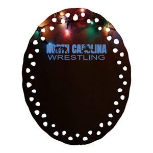 North Carolina Wrestling The Tarheel State Wrestler Ceramic Oval Ornament