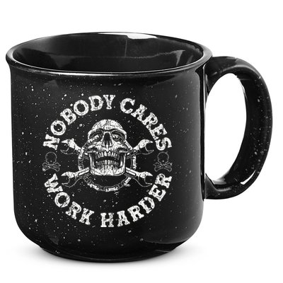 Nobody Cares Work Harder Skull Mechanic Engineer 15oz Campfire Ceramic Mug