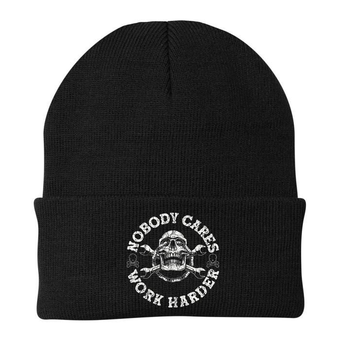 Nobody Cares Work Harder Skull Mechanic Engineer Beanie