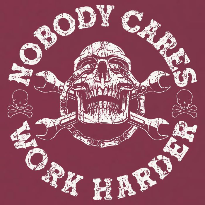 Nobody Cares Work Harder Skull Mechanic Engineer 16oz Travel Tumbler