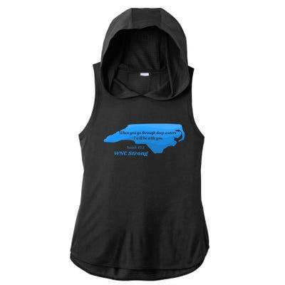 North Carolina Wnc Strong Appalachian Strong Ladies PosiCharge Tri-Blend Wicking Draft Hoodie Tank