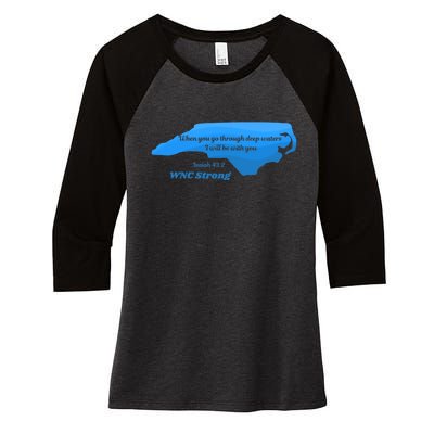 North Carolina Wnc Strong Appalachian Strong Women's Tri-Blend 3/4-Sleeve Raglan Shirt