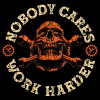 Nobody Cares Work Harder Skull Mechanic Engineer Stripe Pom Pom Beanie