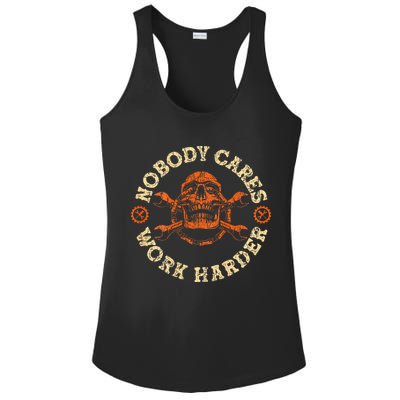 Nobody Cares Work Harder Skull Mechanic Engineer Ladies PosiCharge Competitor Racerback Tank