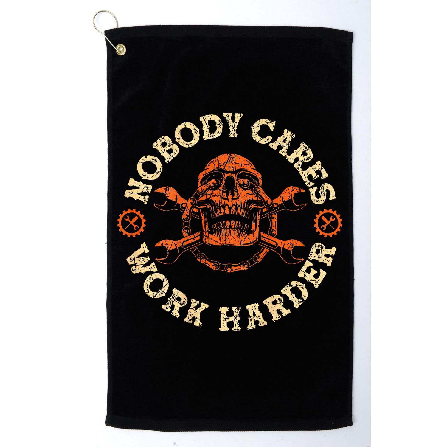 Nobody Cares Work Harder Skull Mechanic Engineer Golf Towel