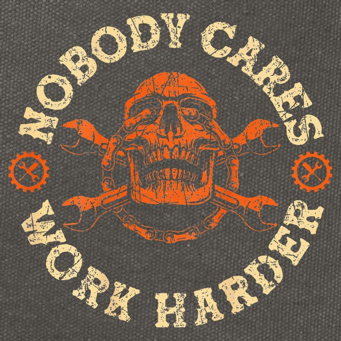 Nobody Cares Work Harder Skull Mechanic Engineer Cotton Canvas Backpack