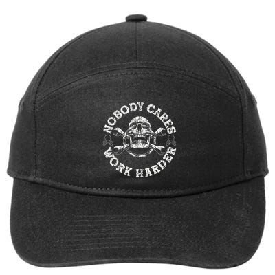 Nobody Cares Work Harder Skull Mechanic Engineer 7-Panel Snapback Hat