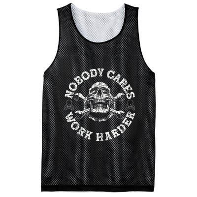 Nobody Cares Work Harder Skull Mechanic Engineer Mesh Reversible Basketball Jersey Tank