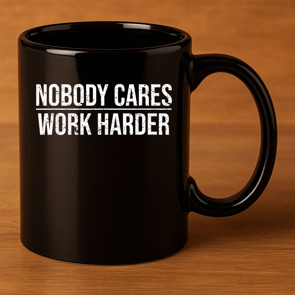 Nobody Cares Work Harder Motivation Quote 11oz C Handle Ceramic Mug