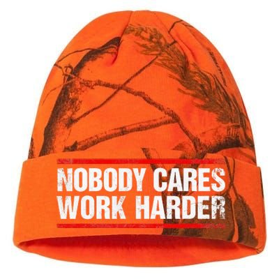 Nobody Cares Work Harder Fitness Workout Gym Kati Licensed 12" Camo Beanie