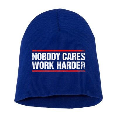 Nobody Cares Work Harder Fitness Workout Gym Short Acrylic Beanie