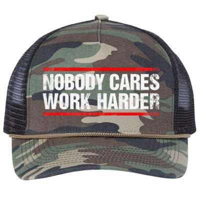 Nobody Cares Work Harder Fitness Workout Gym Retro Rope Trucker Hat Cap