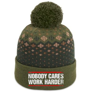 Nobody Cares Work Harder Fitness Workout Gym The Baniff Cuffed Pom Beanie