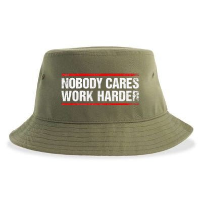 Nobody Cares Work Harder Fitness Workout Gym Sustainable Bucket Hat