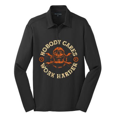 Nobody Cares Work Harder Silk Touch Performance Long Sleeve Polo