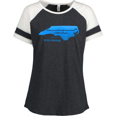 North Carolina Wnc Strong Appalachian Strong Enza Ladies Jersey Colorblock Tee