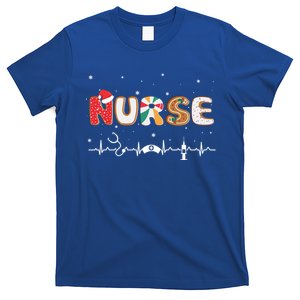 Nurse Christmas Xmas Stethoscope Heartbeat Nursing Gift T-Shirt