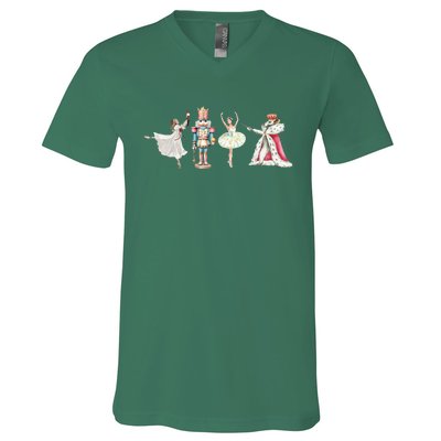 Nutcracker Christmas Xmas Family Matching Pajamas Ornats V-Neck T-Shirt