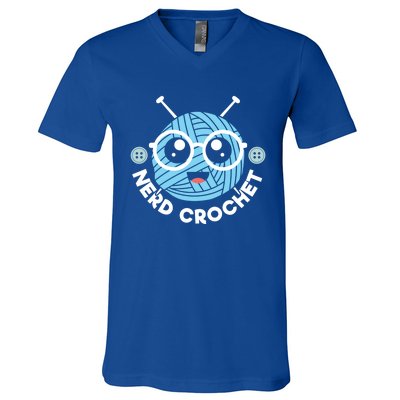 Nerd Crochet Yarn Collector Crocheting Knitting Crafty Gift V-Neck T-Shirt