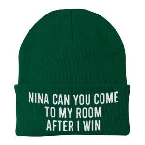 Nina Can You Come To My Room After I Win Embroidery Snapback Hat Knit Cap Winter Beanie