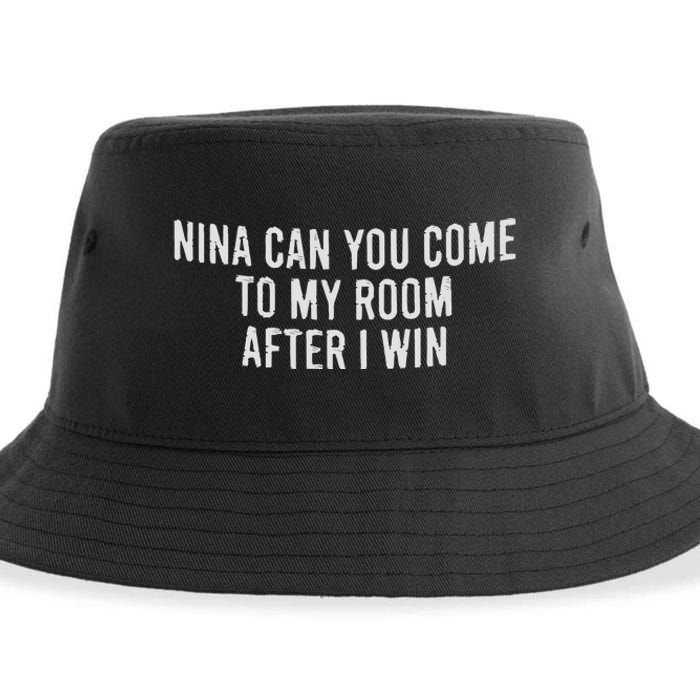 Nina Can You Come To My Room After I Win Embroidery Snapback Hat Sustainable Bucket Hat