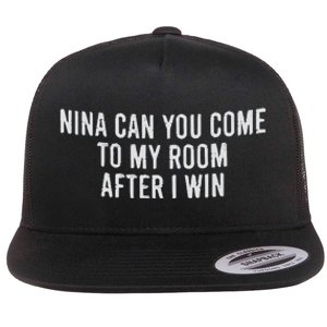 Nina Can You Come To My Room After I Win Embroidery Snapback Hat Flat Bill Trucker Hat