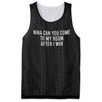 Nina Can You Come To My Room After I Win Embroidery Snapback Hat Mesh Reversible Basketball Jersey Tank