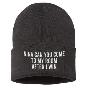 Nina Can You Come To My Room After I Win Embroidery Snapback Hat Sustainable Knit Beanie