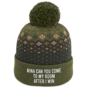 Nina Can You Come To My Room After I Win Embroidery Snapback Hat The Baniff Cuffed Pom Beanie