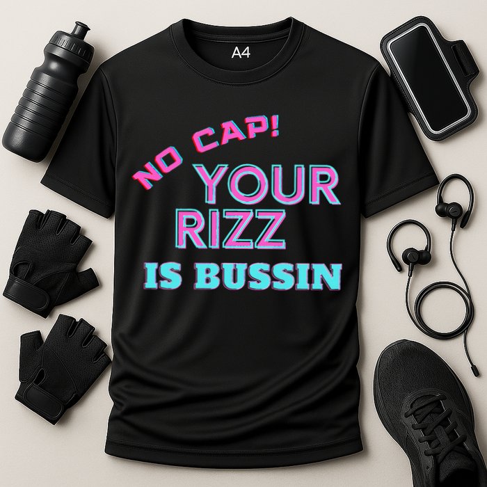 No Cap Your Rizz Is Bussin Meme Apparel Cooling Performance Crew T-Shirt