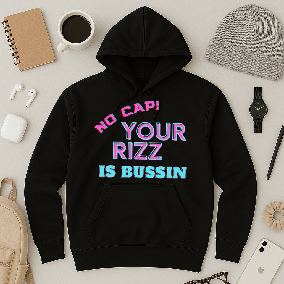 No Cap Your Rizz Is Bussin Meme Apparel Hoodie