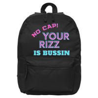 No Cap Your Rizz Is Bussin Meme Apparel 16 in Basic Backpack