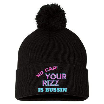 No Cap Your Rizz Is Bussin Meme Apparel Pom Pom 12in Knit Beanie
