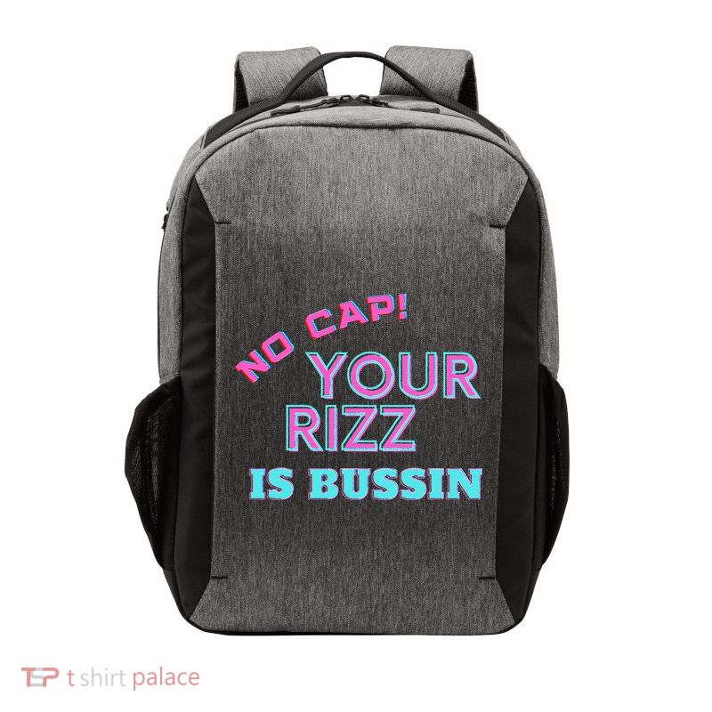 No Cap Your Rizz Is Bussin Meme Apparel Vector Backpack