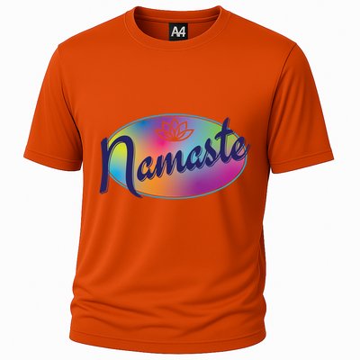 Namaste Colorful Yoga Gift Cooling Performance Crew T-Shirt