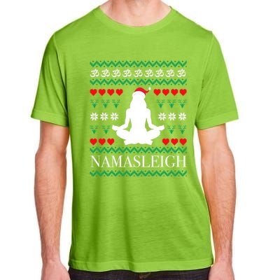 Namasleigh Christmas Yoga Om Namaste Yogi Festive Meaningful Gift Adult ChromaSoft Performance T-Shirt