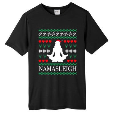 Namasleigh Christmas Yoga Om Namaste Yogi Festive Meaningful Gift Tall Fusion ChromaSoft Performance T-Shirt