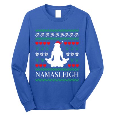 Namasleigh Christmas Yoga Om Namaste Yogi Festive Meaningful Gift Long Sleeve Shirt