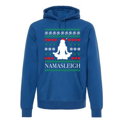 Namasleigh Christmas Yoga Om Namaste Yogi Festive Meaningful Gift Premium Hoodie