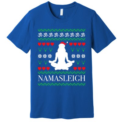 Namasleigh Christmas Yoga Om Namaste Yogi Festive Meaningful Gift Premium T-Shirt